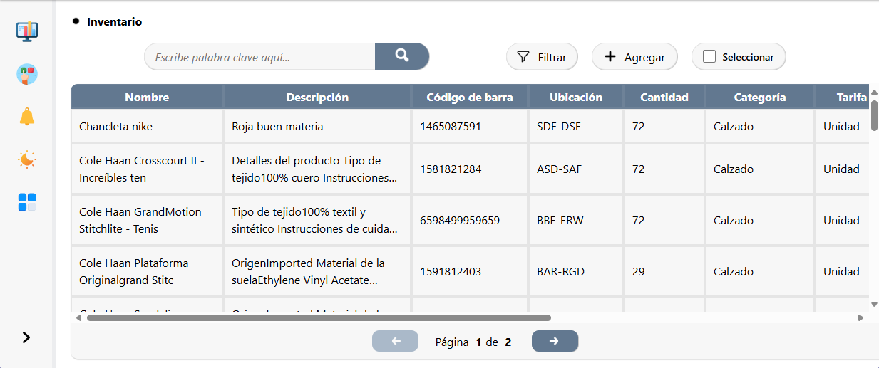 Gestión de inventario